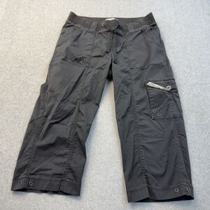 Lee Pants Women 12 Blue Capri Cargo Comfort Waist Outdoors Gorp Core Pockets